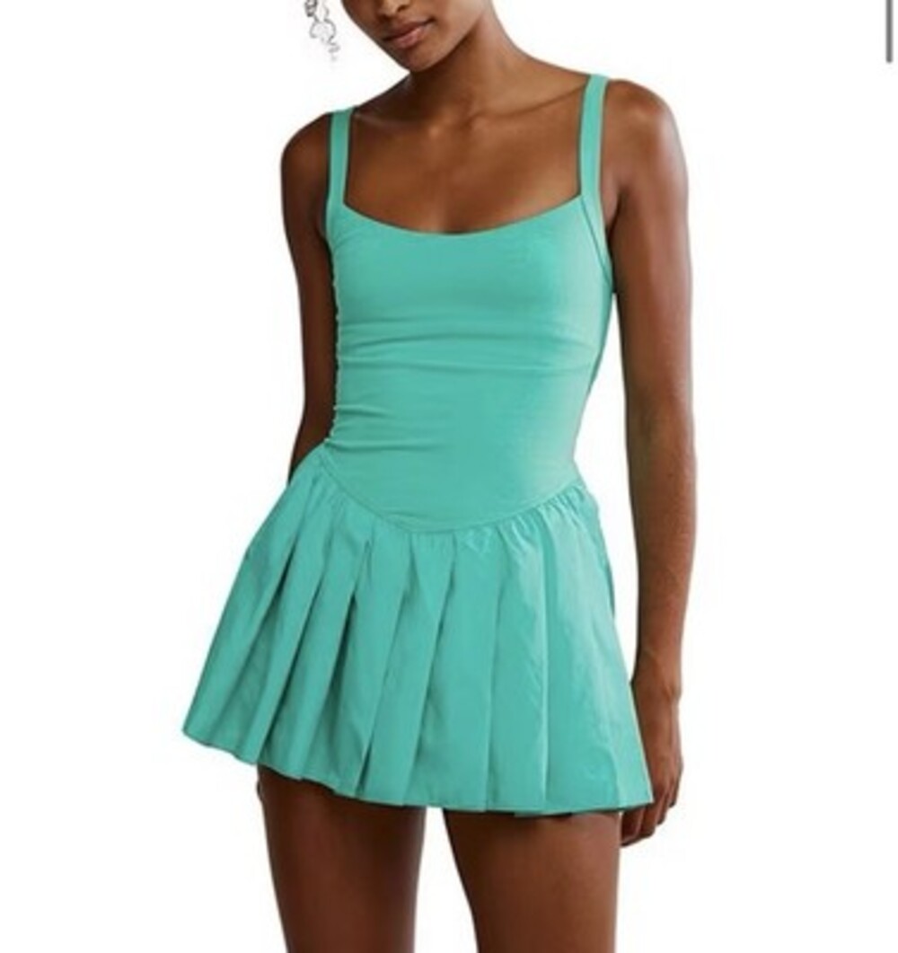 Free People FP Movement Swing Of Things Skortsie Dress Size L Green NWT $128